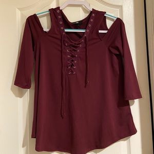 Maroon top